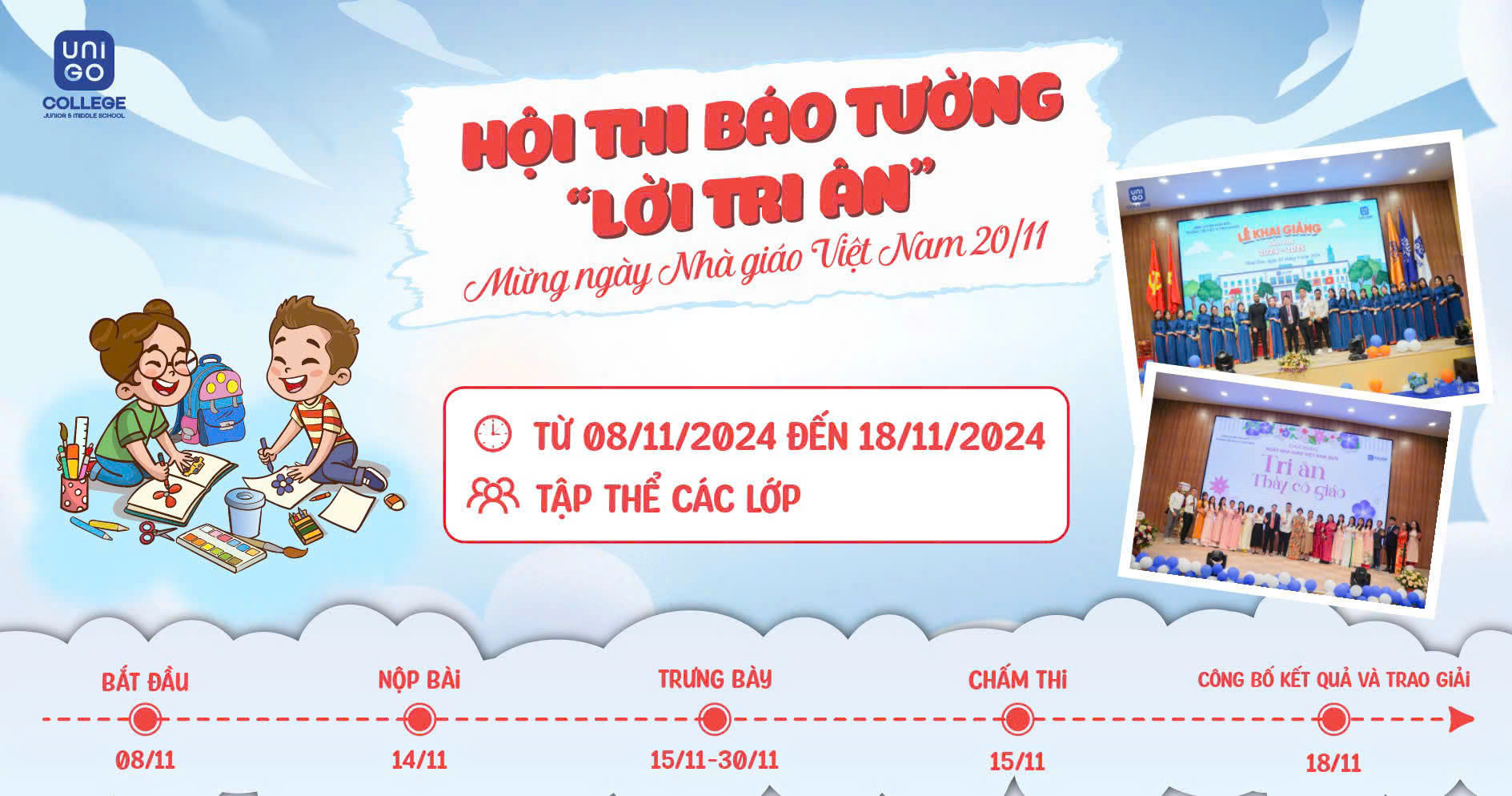 THÔNG BÁO HỘI THI BÁO TƯỜNG “LỜI TRI ÂN” CHÀO MỪNG NGÀY NHÀ GIÁO VIỆT NAM 20/11